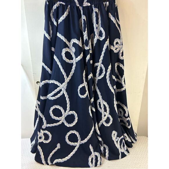 JM Sportswear Cest 1946 Nautical FULL maxi skirt medium upstream navy rn#37080 n - Picture 4 of 7